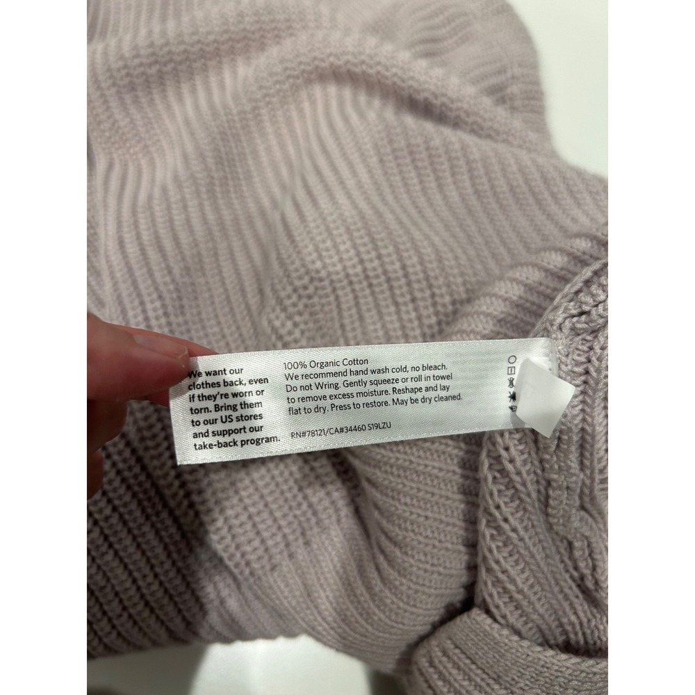 Eileen Fisher 100% Organic Cotton Rib Knit Oversized Crewneck Sweater L - Picture 7 of 7